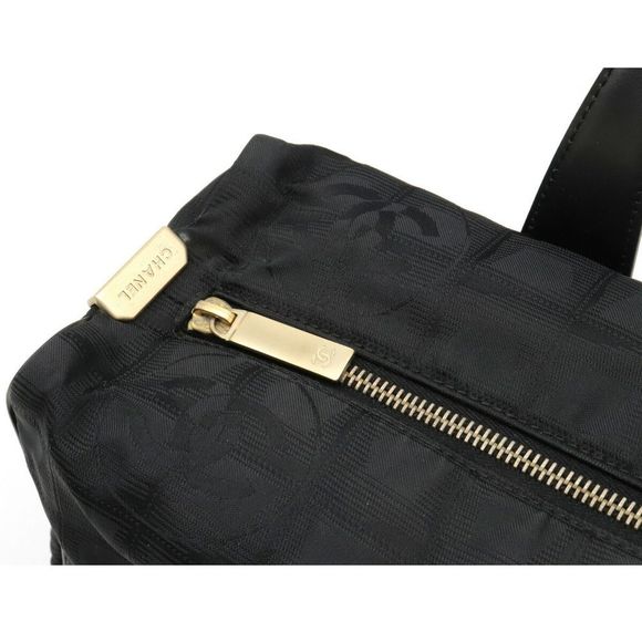 Chanel Shoulder Bag Shawl Mini Boston Nylon Leather Black - Picture 6 of 7